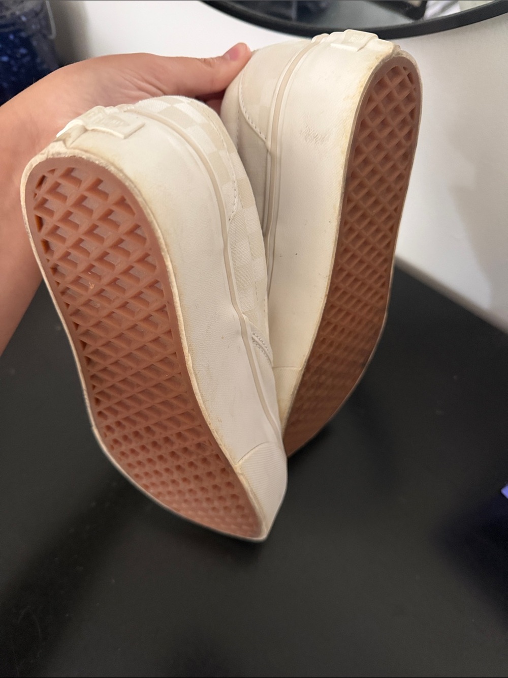 Cream Check-Pattern Vans - Picture 4 of 4